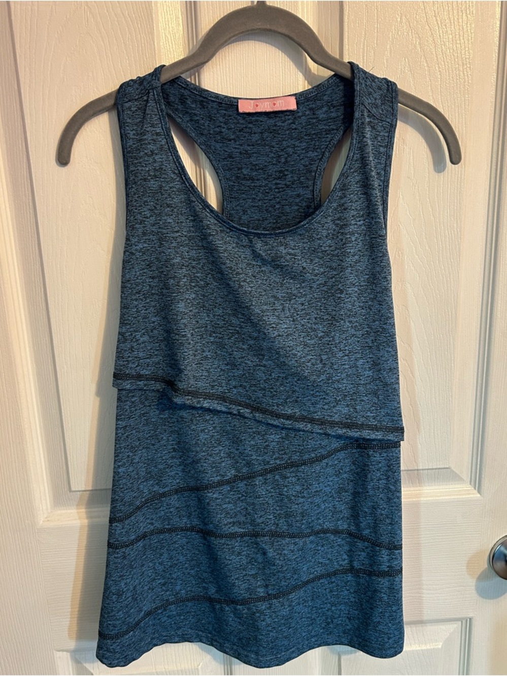 Small dark blue athletic nursing shirt